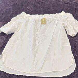 Michael Kors Off-Shoulder Cream Blouse